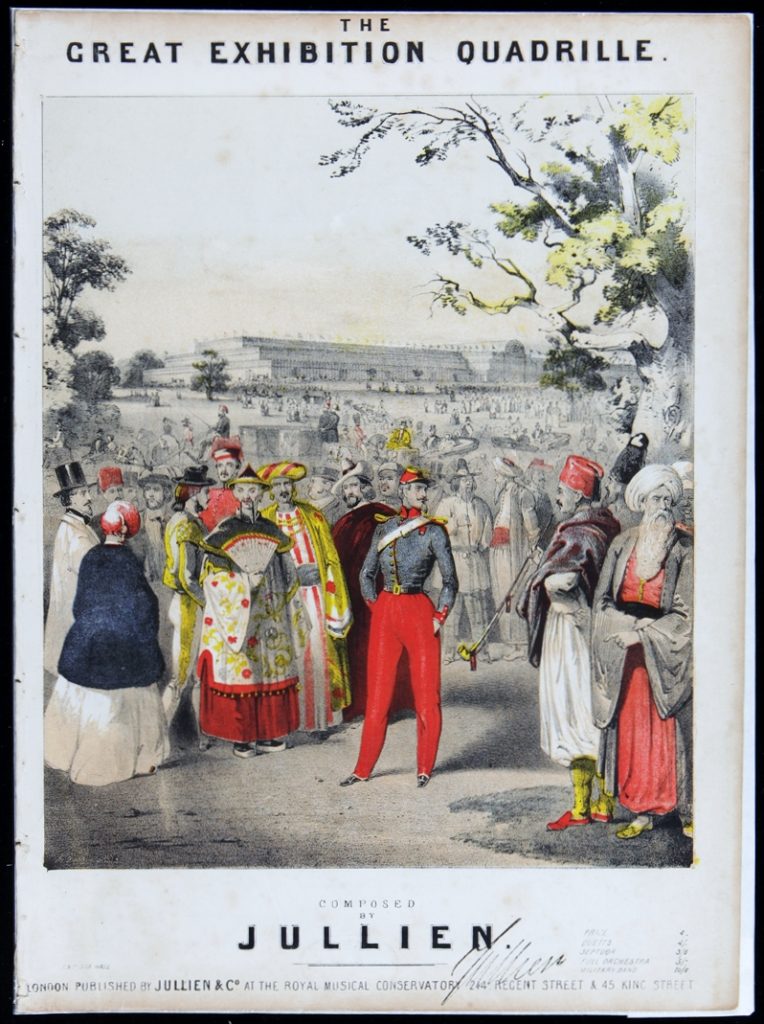 ullien's Great Exhibition Quadrille (1851), with the temporary Crystal Palace in London's Hyde Park on the horizon 